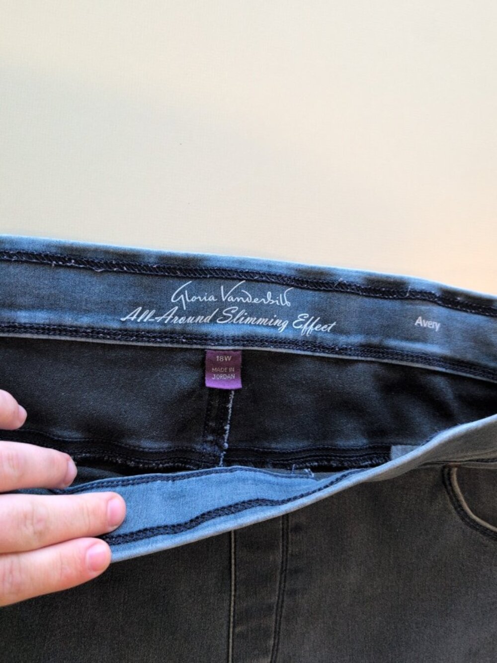 Gloria Vanderbilt Avery Slimming Pants Women's 18W Jeggings Solid Pocketed - Picture 2 of 9